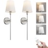 Coinmit Brushed Nickel Battery Operated Wall Sconces Set of 2,Modern