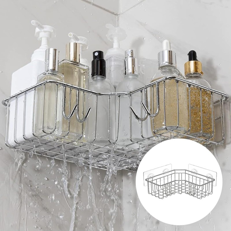 4 Pack Shower Caddy Adhesive Replacement, Adhesive Shower Shelves Hooks