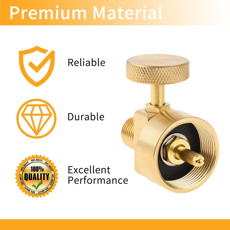 YHXGLJDKA 1LB Brass Propane Needle Control Valve, Disposable Adjustable Pressure