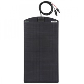 Lensunsolar 35W Flexible Solar Panel 12V, 26.4x13.8in, ETFE Black Thin, Slim Semi-Flexible PERC Mono High Efficiency Solar Cells, 12 Volt for Battery Charge Marine RV Campers Boats Tent