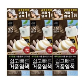 미쟝센 쉽고빠른 거품 염색약 4N 짙은갈색 3개