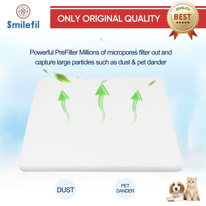 Smilfil 5 Pack PF40 Replacement Pre-Filter Pads Compatible with IQAir