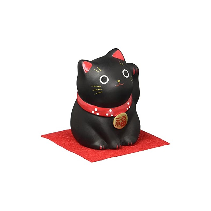 薬師窯 錦彩福おいで招き猫(小・黒) AM-Y7111