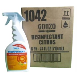 Gonzo CASE OF 6!! Gonzo CITRUS Disinfectant Deodorizer Multipurpose Cleaner Spray 24oz
