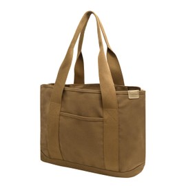 Women's Medium Handbag Canvas Satchel Tote Bag Shoulder Bag Shopper for Books Everyday Work, Coffee L