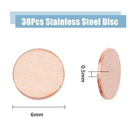 DICOSMETIC 30Pcs Round Metal Stamping Blanks Rose Gold Copper Discs 6mm Round Blank Tag without Hole Metal Crafting Discs for Jewelry Making