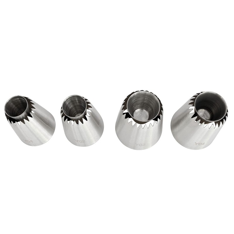 Longdex Sultan Piping Nozzle 4PCS 304 Stainless Steel Russian Piping
