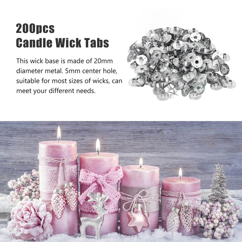 200 Uds. Pestañas de Mechas para Velas, Pestañas de Soporte