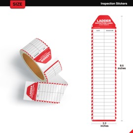 Ladder Inspection Labels Stickers for Ladders 8.5 x 2 Inch Ladder Safety Inspection Tags Stickers, Vinyl Maintenance Labels Ladder Inspection Tags Labels Stickers OSHA, Roll of 50, 2 Rolls