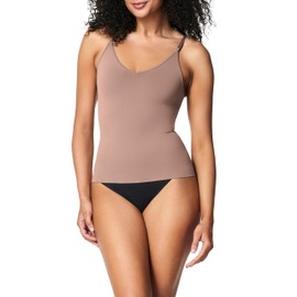 Spanx Women's Seamless Power High-Waisted Thong Camisole, Café Au Lait