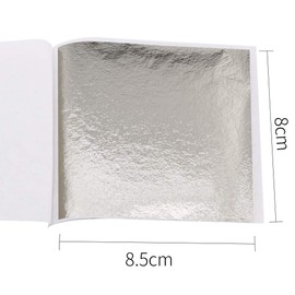 KINNO Gold Leaf Sheets for Art, 100 Sheets Light Champagne Silver Foil Multipurpose for Home, Wall, Frame, Ceiling, Furniture Decoration, 3.15 by 3.35 Inches