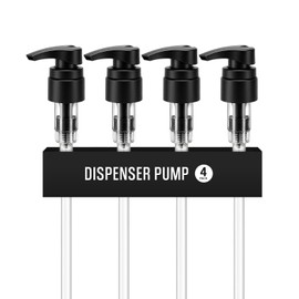 Universal Shampoo/Conditioner Dispenser Pump for Bottles, Leak Proof, Pump Top (Black - Pack of 4)