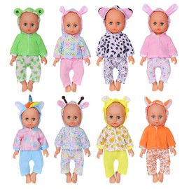 ARTST Baby Doll Clothes,12 inch Doll Clothes[8 Sets Animal Styling ] for 10 inch Dolls /11 inch Baby Dolls/ 12 inch Baby Dolls (8 Set)