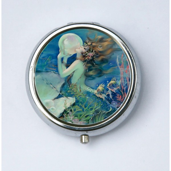 Does not apply Mermaid holding a pearl PILL CASE BOX