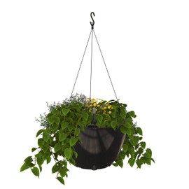 Mayne Caprio Self Watering Hanging Planter - Sturdy, Lightweight Planters for Indoor and Outdoor Use, with Water Level Indicator and Drainage System, Basket for Flowers