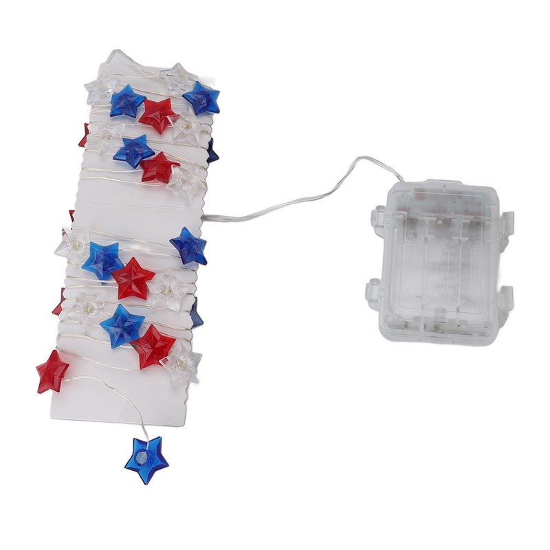 Independence Day Decor LED String Lights Battery Operated 9.8ft 40