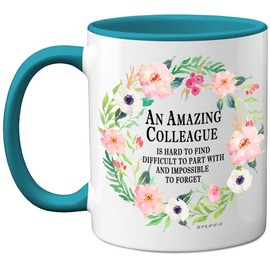 Stuff4 Retirement Gifts for Women, Leaving Gifts for Colleagues Women, Retirement Gift Ideas for Men or Women, Sorry Your Leaving Gifts, 11oz Ceramic Dishwasher Safe Light Blue Mugs