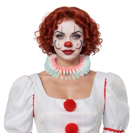 BPURB Renaissance Elizabethan Ruff Collar Clown Collar Gradient Cosplay Props, Colour gradient - green, One size fits all