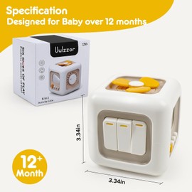 Collazoey Montessori toy, with switches, fans, mirrors, buttons, drawers, cube toys, suitable for sensory learning toys for infants and toddlers from 1 2 3 4 years +