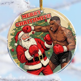 Adornos de Navidad, regalos de mordaza, regalos traviesos desagradables, elefante blanco, relleno de medias (Merry Chrithmith - Mike Tyson vs Santa Funny)