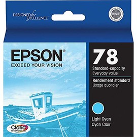 EPSON 78 Claria Hi-Definition Ink Standard Capacity Light Cyan Cartridge (T078520) Works with Artisan 50, Photo R260, R280, R380, RX580, RX595, RX680