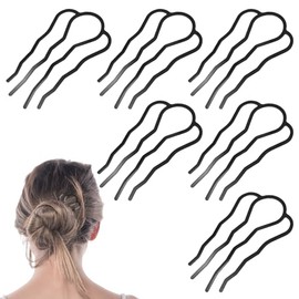 Amabro Pack of 6 Hair Combs for Plugging, U-Shaped Hair Combs for Inserting Comb, Teeth Updo Bun Hair Pin Hair Accessories, French Hair Comb U-Shaped Hair Fork for Women Girls Combination Thick Fine Hair