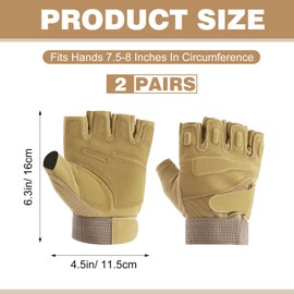 Teenyyou 2 Pairs Fingerless Color Guard Gloves Fingerless Colorguard Gloves for Color Guard Flag and Pole(Tan,Small)