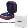 AVESON Luxury Ring Box, Square Velvet Wedding Ring Case Jewelry