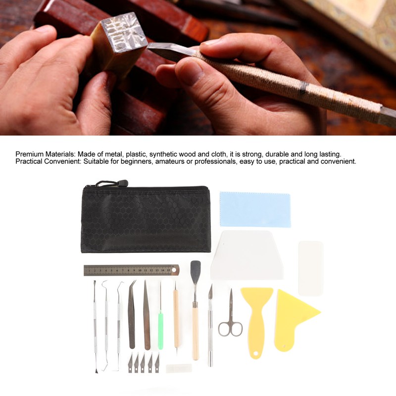 Craft Vinyl Weeding Set 22 Pcs Practical Ruler Carving Pen