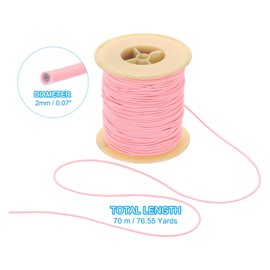 PATIKIL Stretchy String for Bracelets 77 Yards / 70 M, 2 mm Elastic Cord for Jewelry Making, Necklaces, Beading and Crafts DIY, Dark Pink
