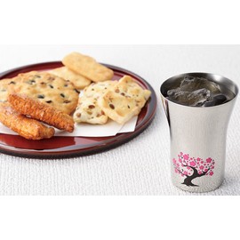 Yokoyama EJK-300 Made in Japan, 10.1 fl oz (300 ml), Temperature Sensitive Stainless Steel Tumbler, Cherry Blossom, Tsubame Juku no Kiki,