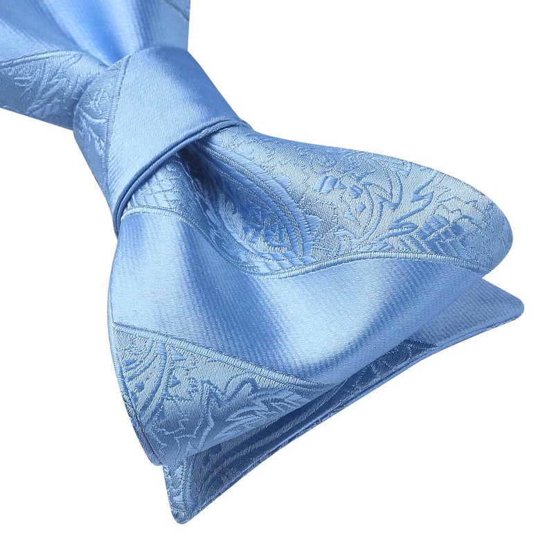 HISDERN Mens Paisley Jacquard Pocket Square Wedding Party Self Tie