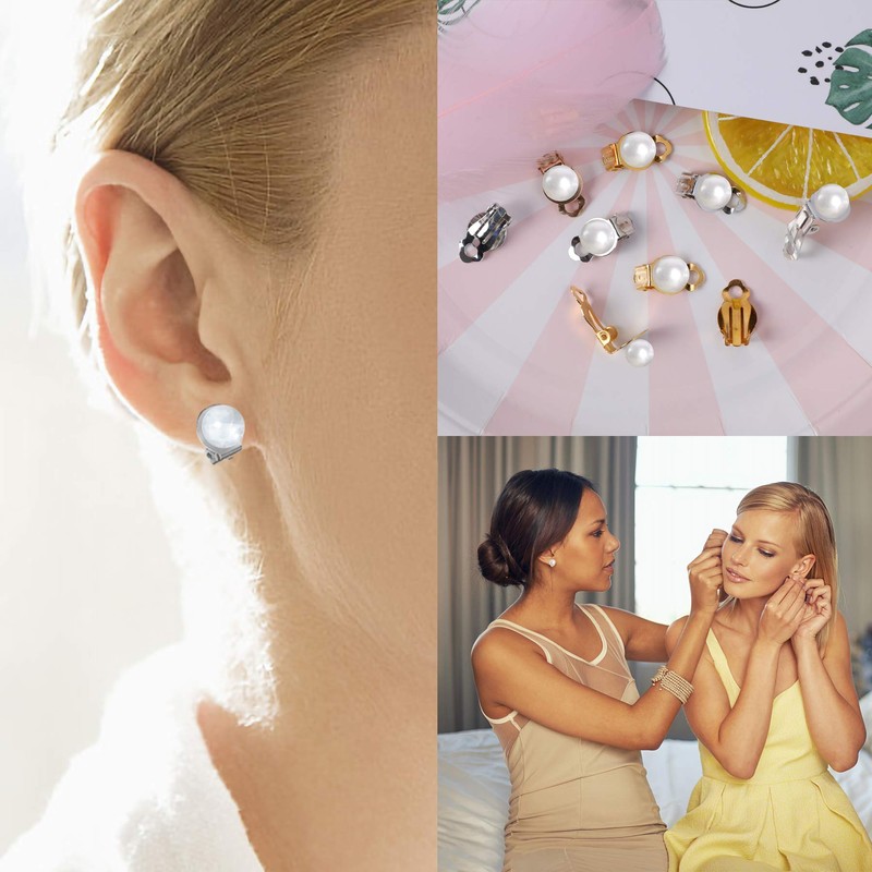 SANNIX 60-Piece Round Flat Back Earring Set: Non-Pierced Clip-On Earring