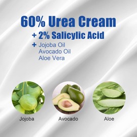 60% Urea Cream,Urea Foot Cream,Foot Cream for Cracked Heels and Dry Skin,Body Lotion with Salicylic Acid,Jojoba Oil,Avocado Oil and Aloe vera,Body Creams for Women,Body Skin Care