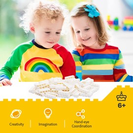 Unirolic Classic Building Bricks Set, 100 Piece 1x4 Basic Building Blocks STEM Creative Building Toys Compatible with All Major Brands(White)