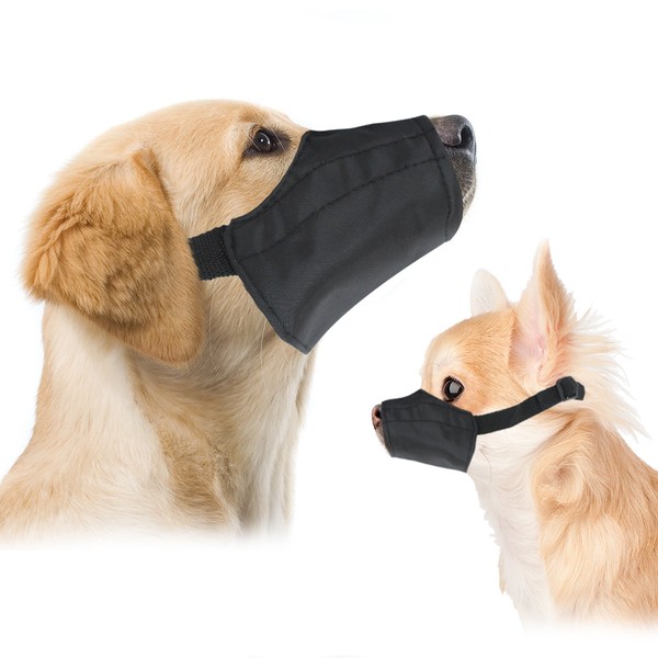Downtown Pet Supply - Quick-Fit Dog Muzzle for Grooming - Pet Care & Dog Grooming Supplies - Soft Nylon Muzzle with Safety Buckle - Size 4 - Muzzle for Medium Sized Dog