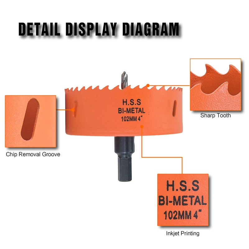 VIKITON 4 inch Hole Saw with Arbor for Metal Wood