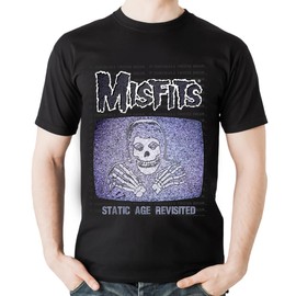 Misfits Shirt Horror Punk Band Classic T-Shirt Vintage Rockabilly American Retro Rock Band T Shirt Adult Unisex Black Medium