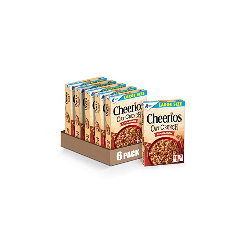 Cheerios Cinnamon Oat Crunch Cereal, 18.2 oz Box (Pack of