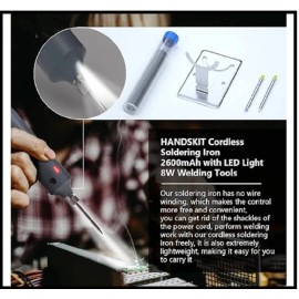 Brandced Cordless Soldering Iron 2600Mah with LED Light 8W Welding Tools Rechargeable B