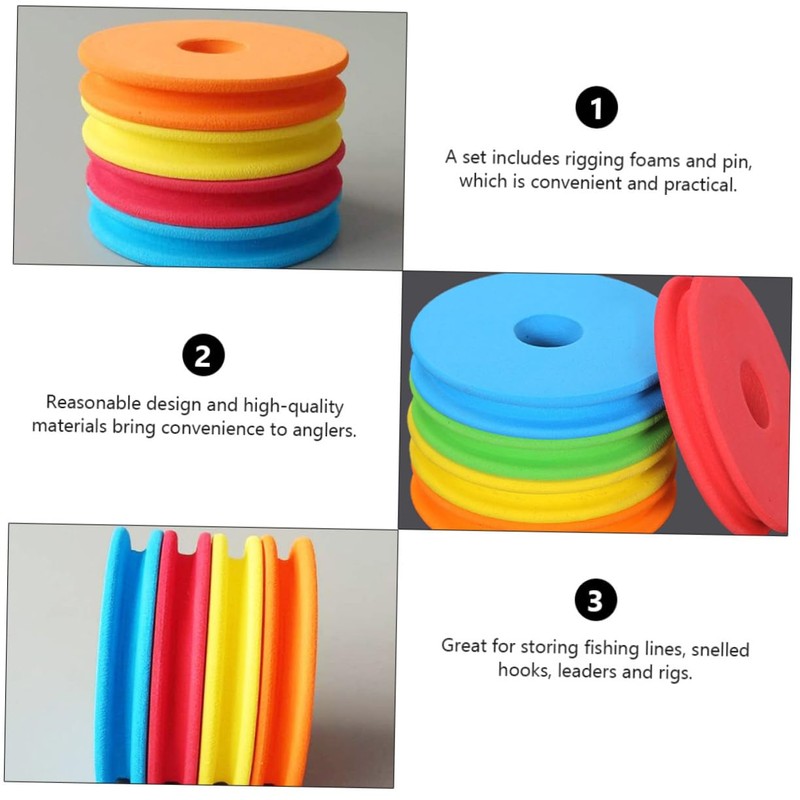 jojofuny 1set Fishing Snell Leader Rigs Spool Storage Accessories Eva
