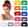 Retro Rabbit Ear Elastic Cross Sports Headband - Fabric Style One Size/Rose Red 15ea