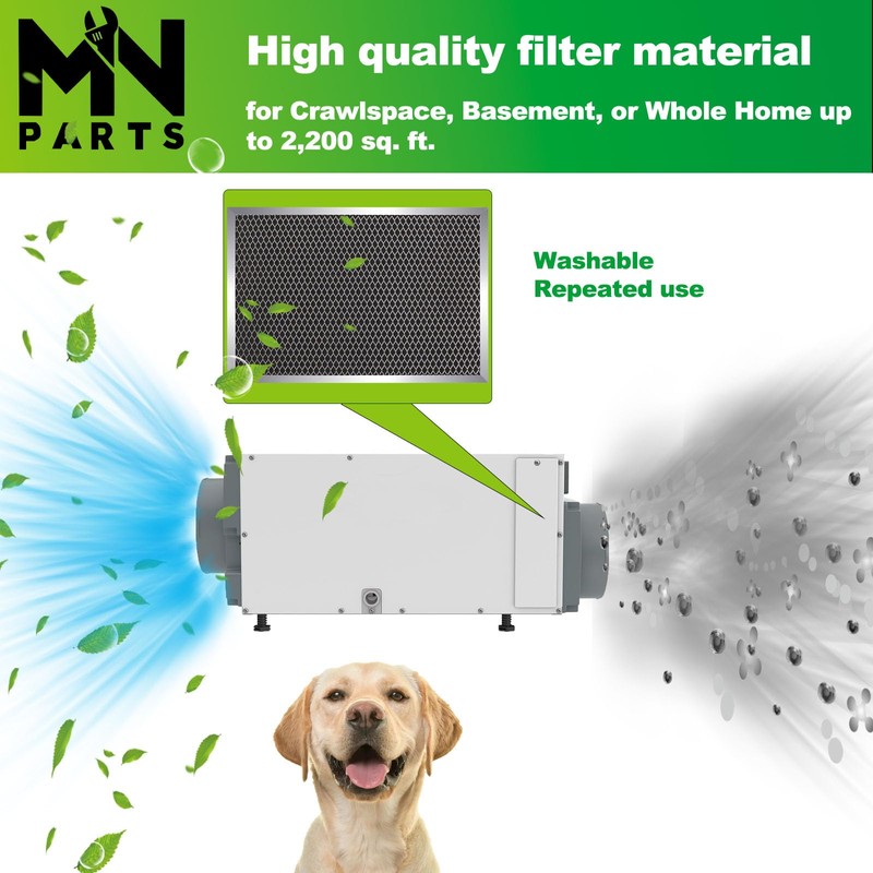 5695 Dehumidifier Filter Washable MERV 8 8x11.5x1 Compatible with Whole-House