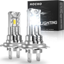 Upgraded H7 LED Light Bulb, 500%+40000LM Super Brighter with Fan 1:1 Mini Size H7 LED Fog lights, No Adapter Required Easy install, 6500K White, Canbus Ready, Plug and Play, Pack of 2