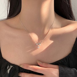 Inilbran Boho Kristall Stern Choker Halskette Silber Strass Stern Halskette Choker Vintage Stern Anhänger Halskette Funkelnde Cz Stern Halskette Kettenschmuck Für Frauen Und Mädchen