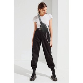 Telena - Riñonera pequeña para mujer, de piel vegana, a la moda, para el pecho, para viajes, 1-negro, Pequeño, Bandolera