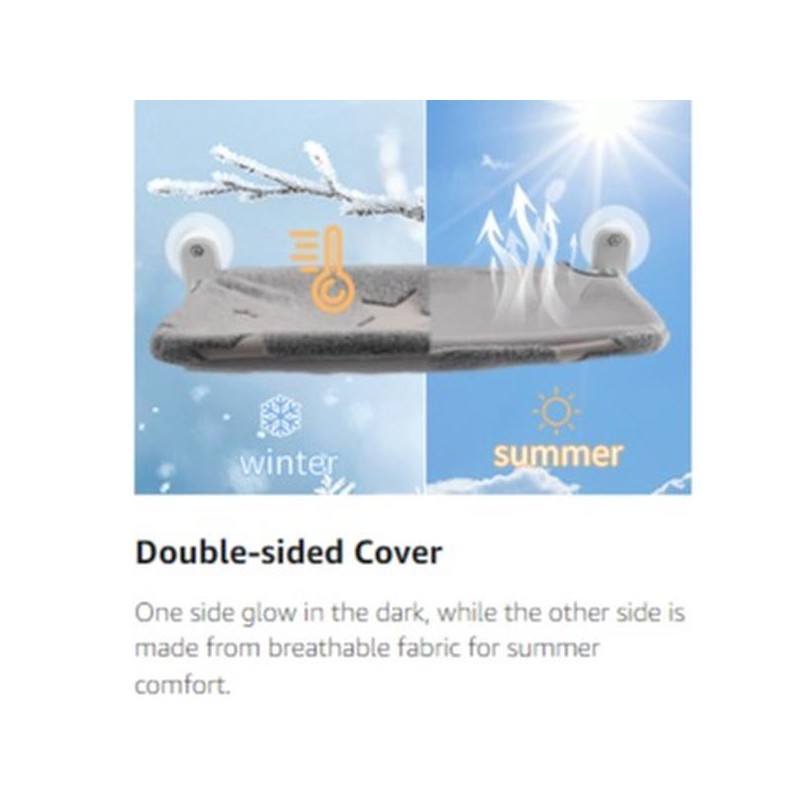 POMESEA 【POMESEA Cat Window Perch】Sunbathing Hammock with Hook Design,Glow in