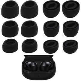 Miayaya - 6 pares de puntas para auriculares Galaxy Buds Pro, silicona suave lavable, compatible con Galaxy Buds Pro 2021 SM-R190 de gel, ajuste en estuche de carga, color negro fantasma
