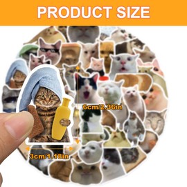 BHIPKOT Cat Meme Stickers for Laptop (Pack of 100) Gift for Children Teenagers Adults Boys Meme Stickers Waterproof Vinyl Stickers for Scrapbook Skateboard Car Luggage