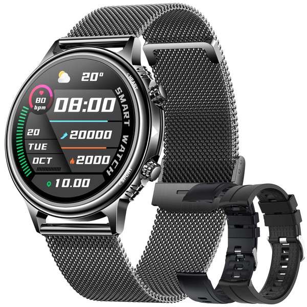DREAMWIN Men's Smartwatch 360 x 360 1.32 Inch Full Touch